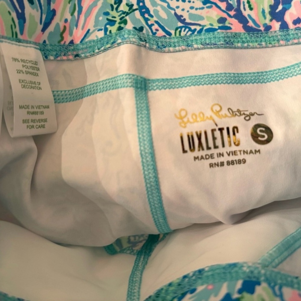Lilly Pulitzer Size S Mid Rise Jogger Up Surf Blue Soleil It On Me Luxletic - Picture 2 of 9